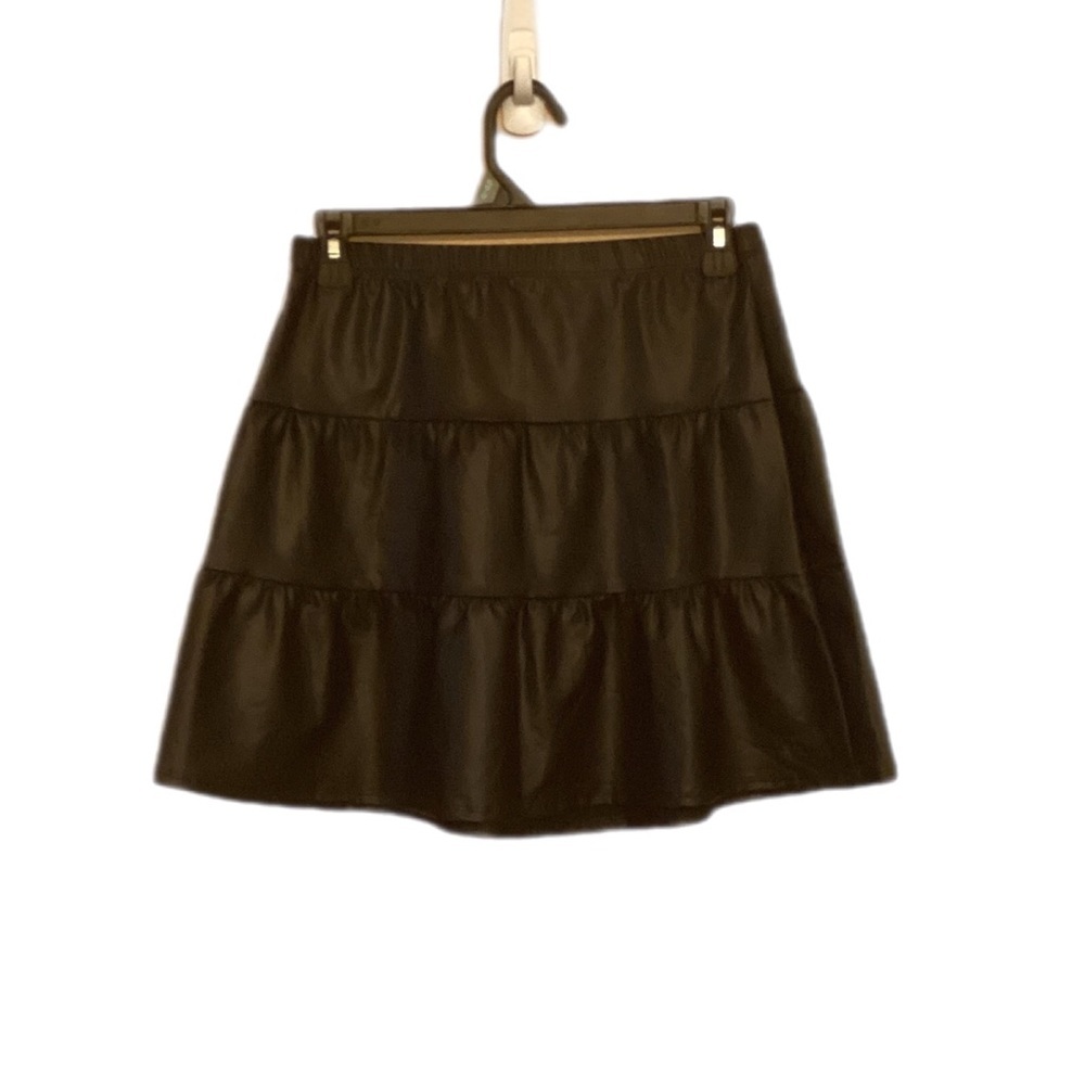 NWOT Leather Look Skater Girl Skirt